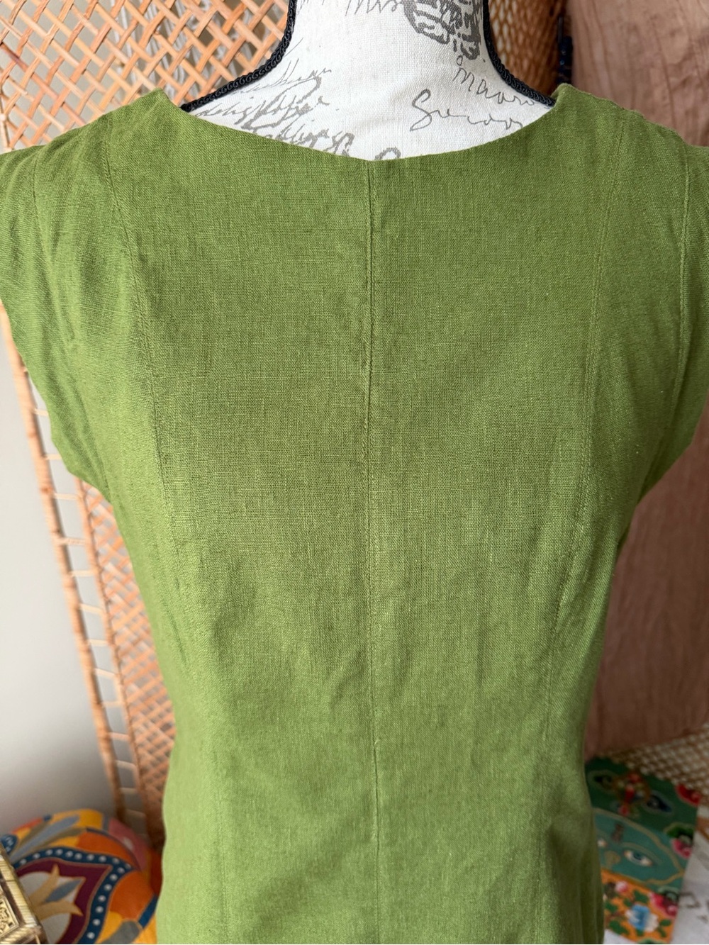 Abercrombie & Fitch Green Linen Gadot Mini Dress - Picture 2 of 13